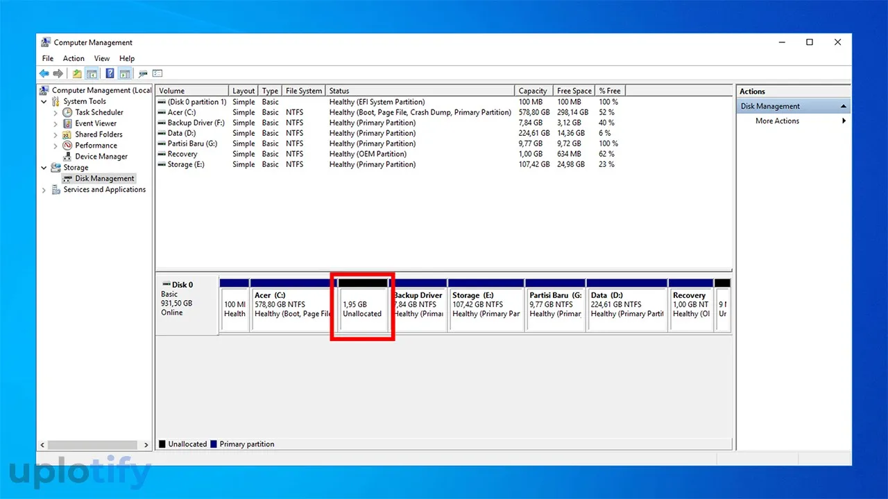 Volume Berhasil di Shrink