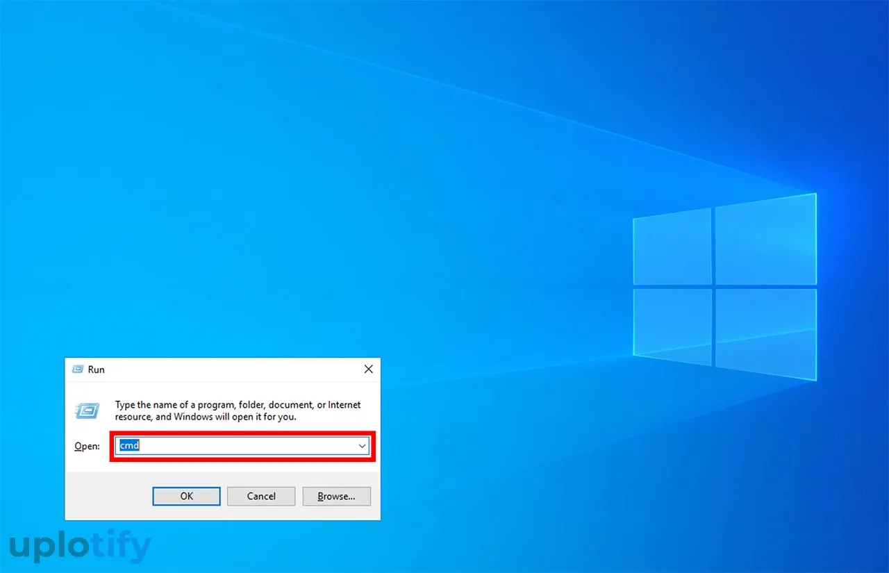 Buka Command Prompt di Windows Run