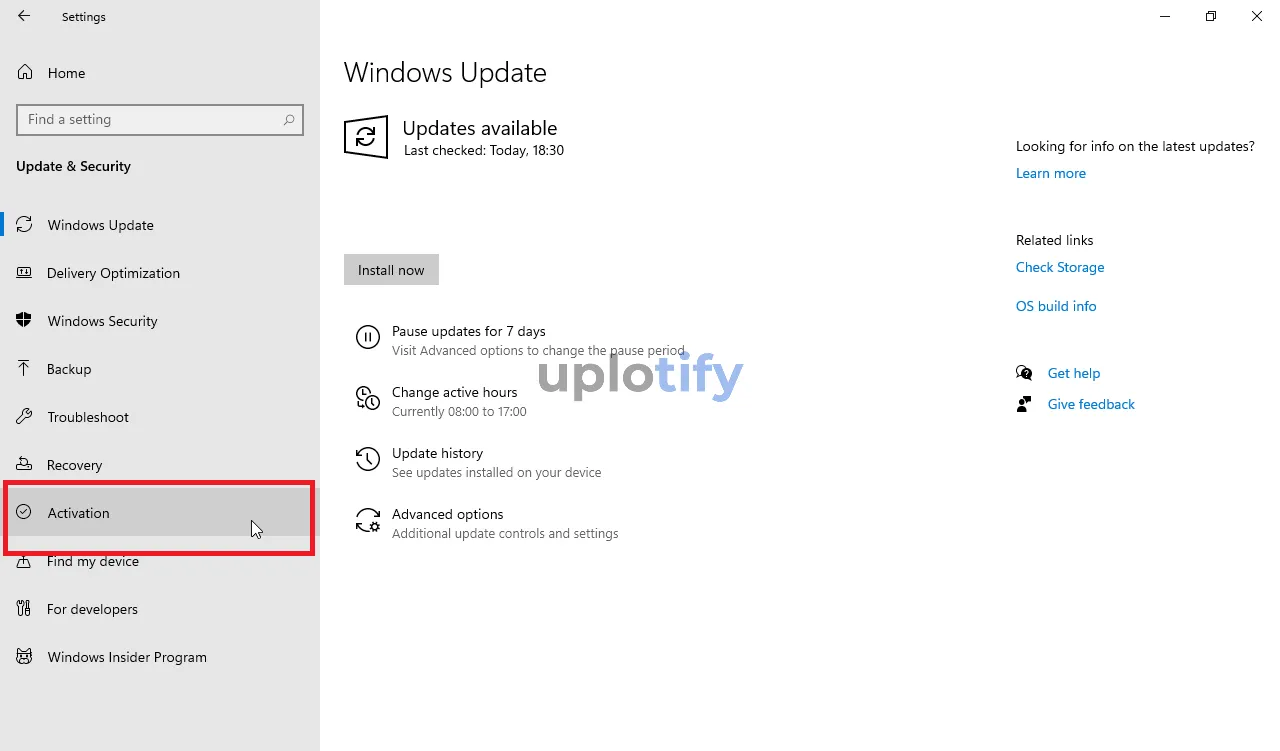 Menu Activation di Windows 11