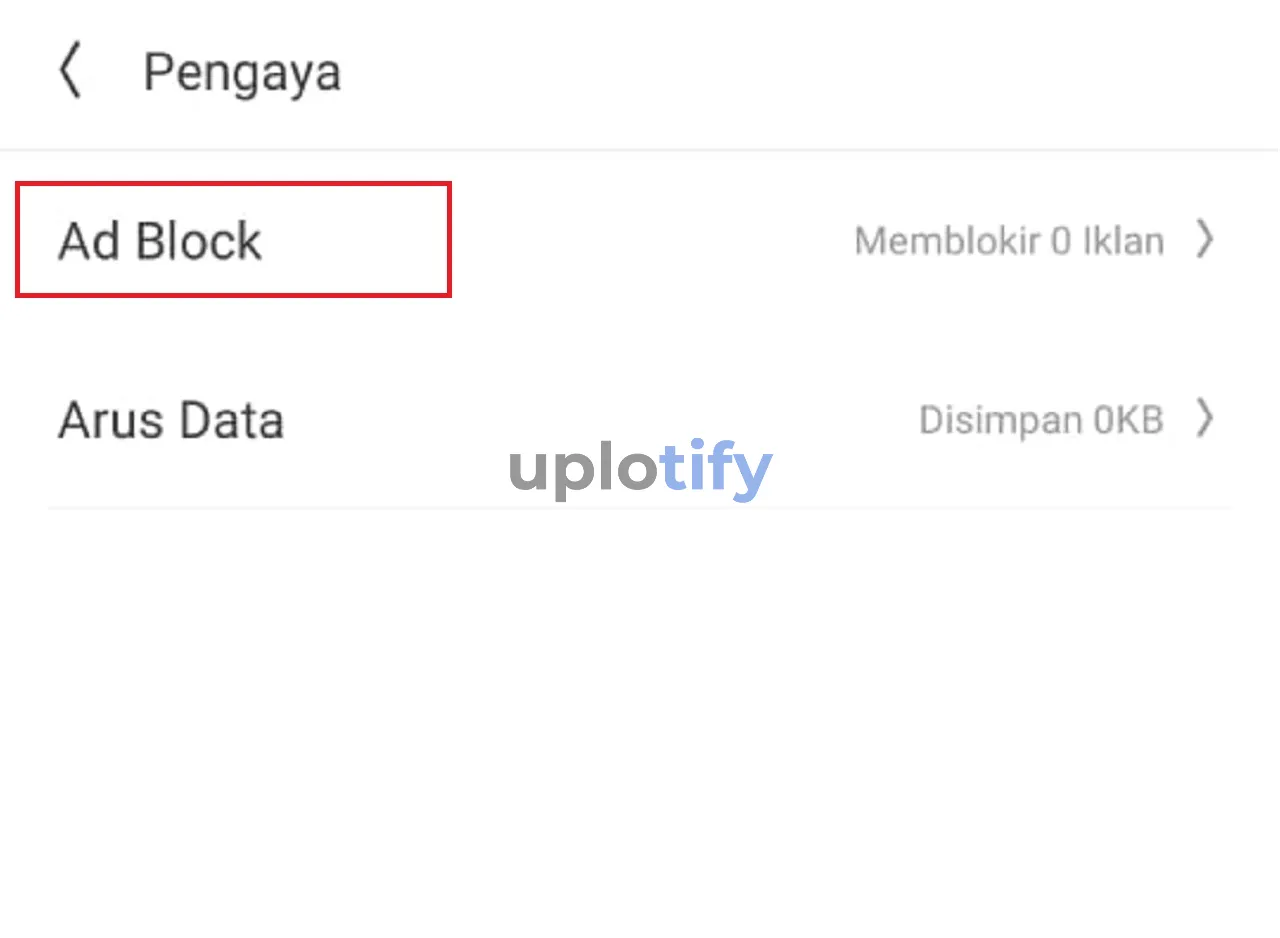 Buka Pengaturan Adblock