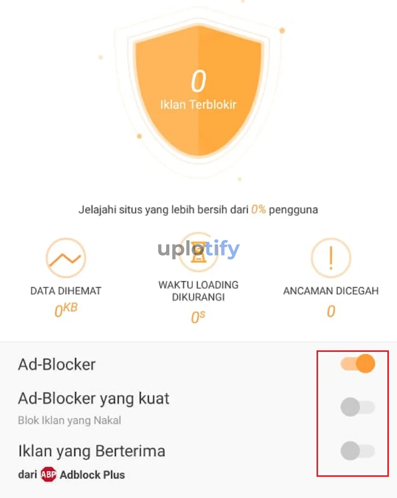 Mematikan Pengaturan Adblock