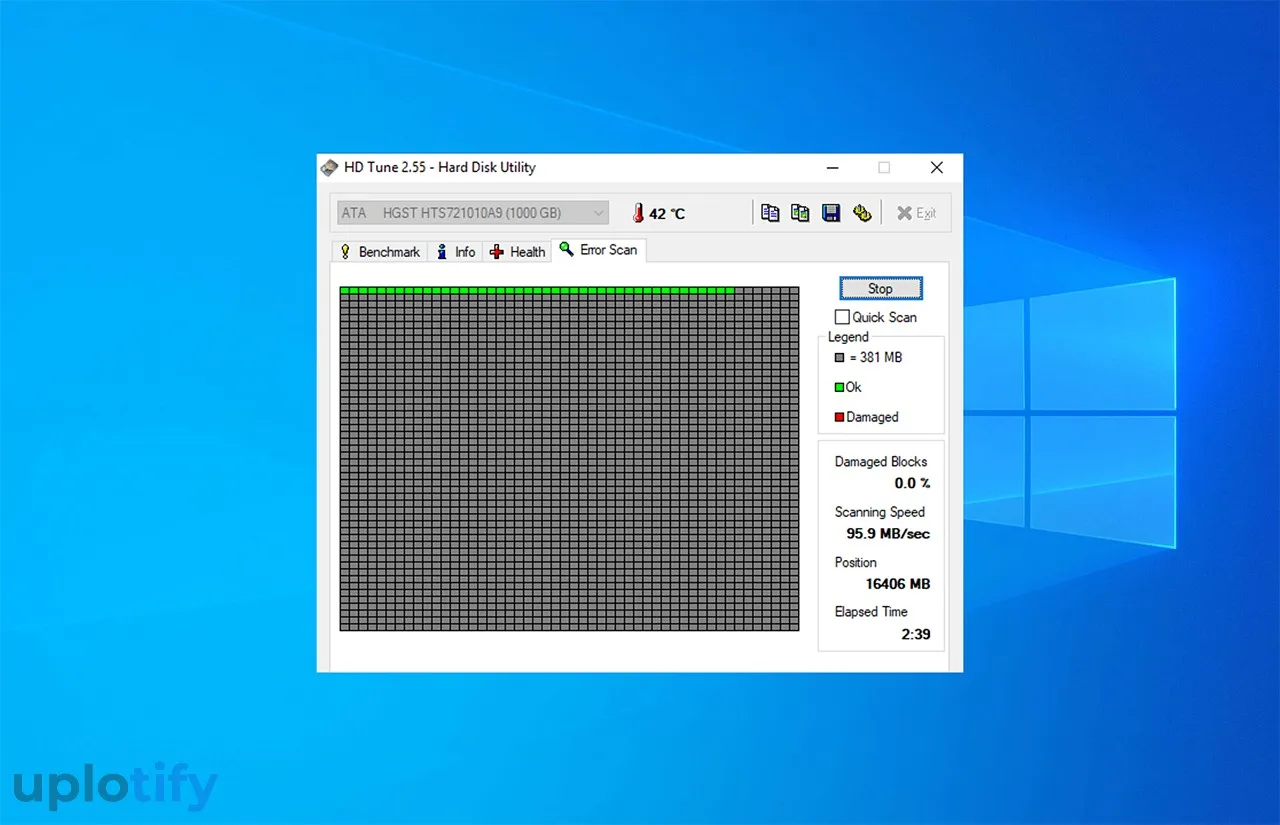 Tunggu Proses Scanning HDTune