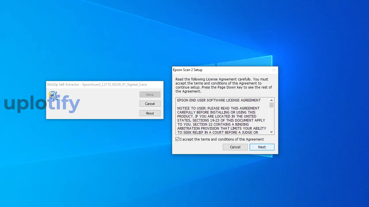 Accept License Agreement di L3110