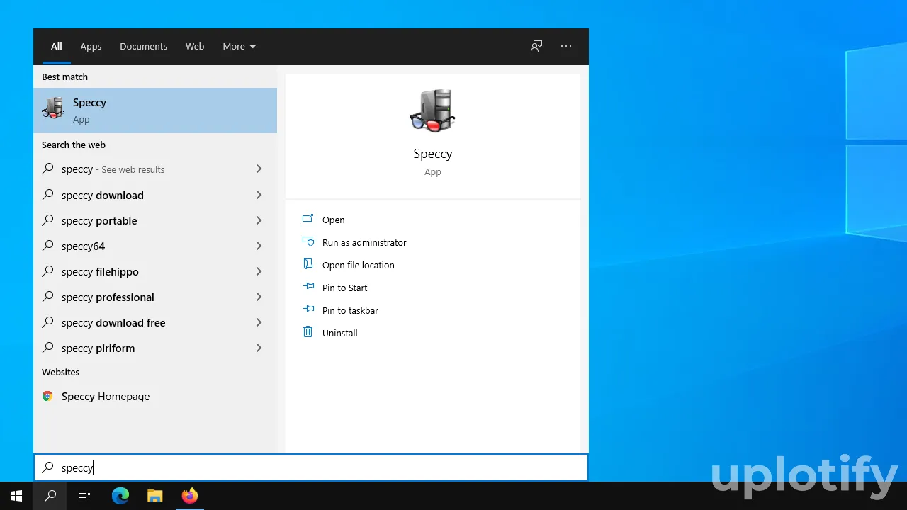Buka Speccy di Windows