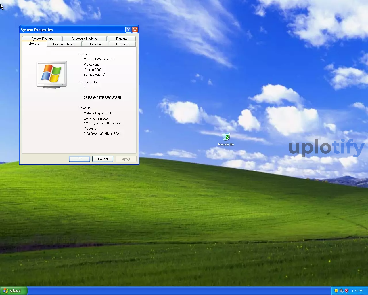 Contoh Bit di Windows XP