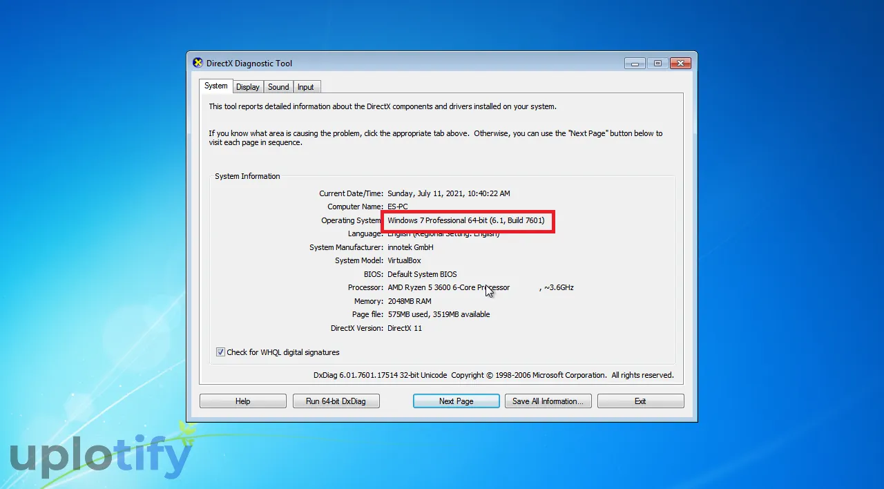 Contoh Versi Windows 7