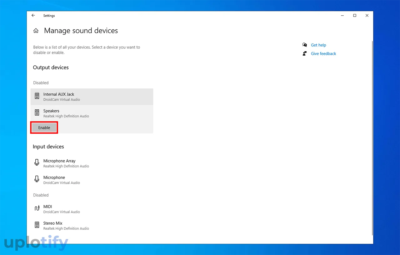 Enable speaker. Enable speaker