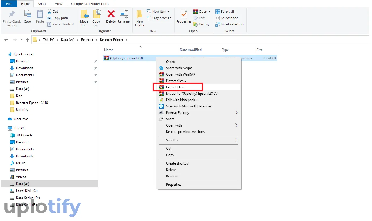 Ekstrak File Resetter Epson L310