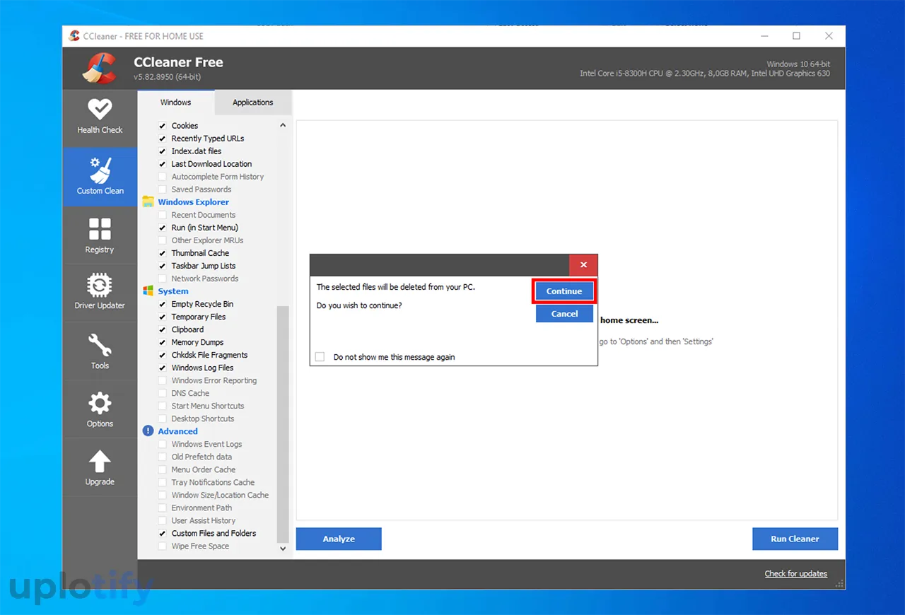 Konfirmasi Hapus Windows Old di CCleaner