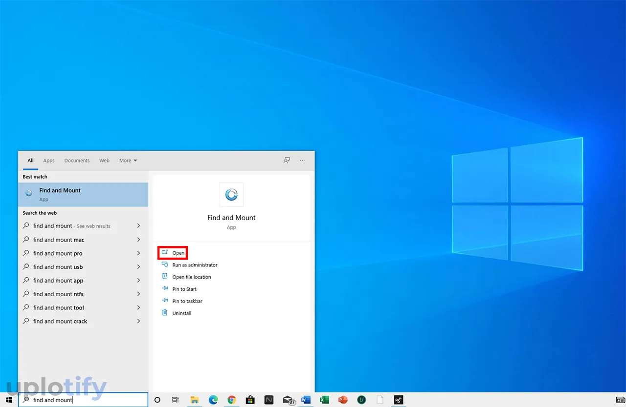 Membuka Aplikasi Find and Mount