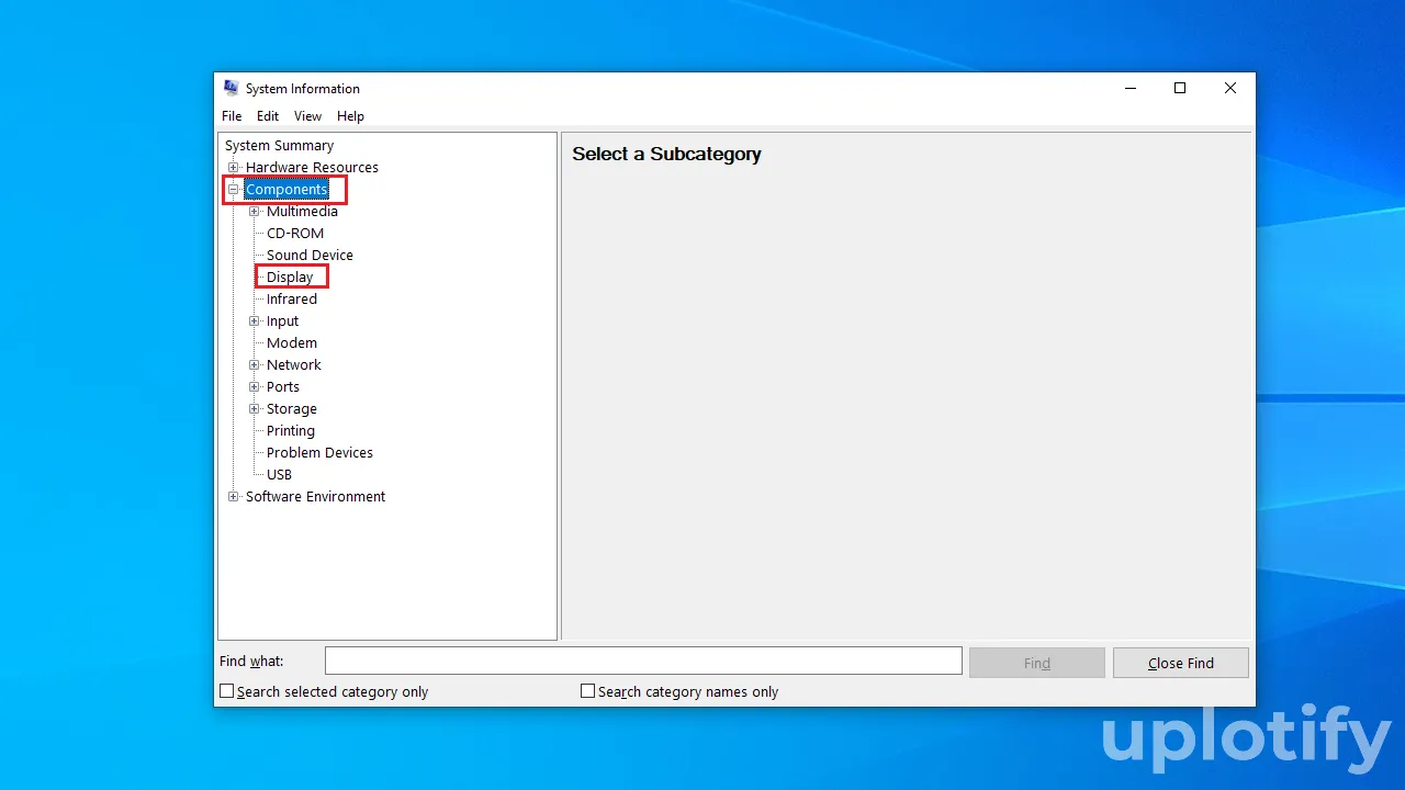 Menu Display di System Information