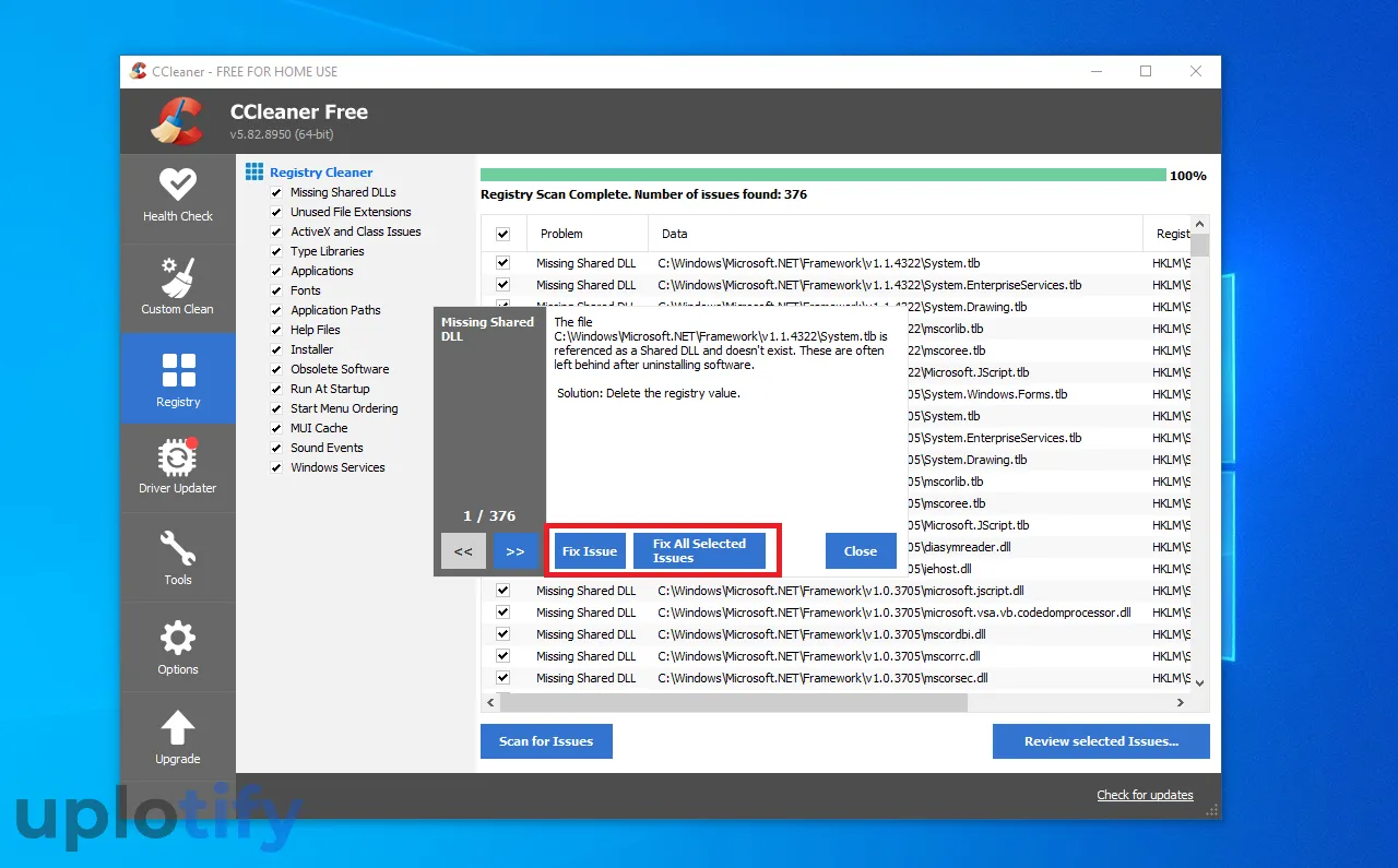 Konfirmasi Delete Registry