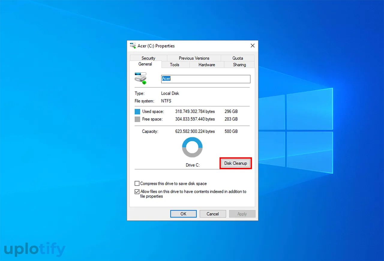 Jalankan Fitur Disk Cleanup