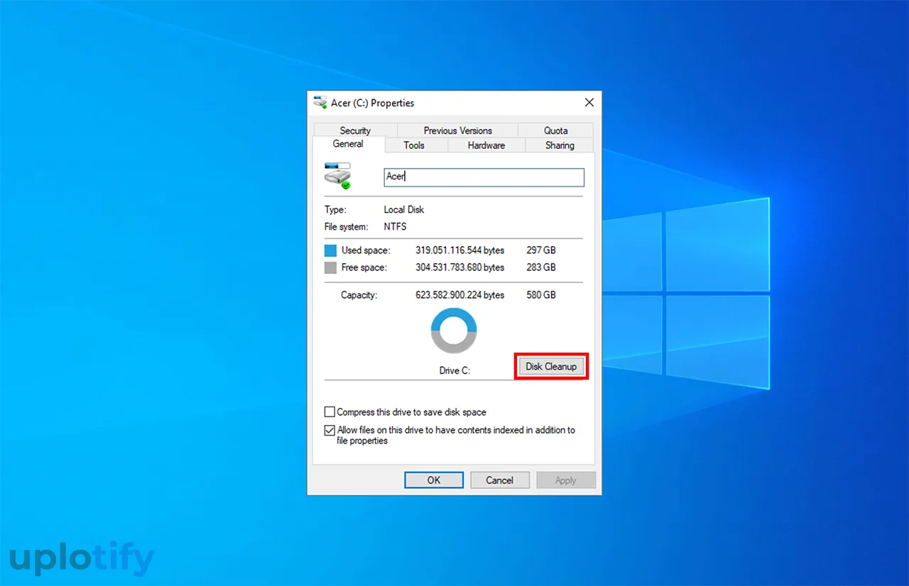 Jalankan Disk Cleanup