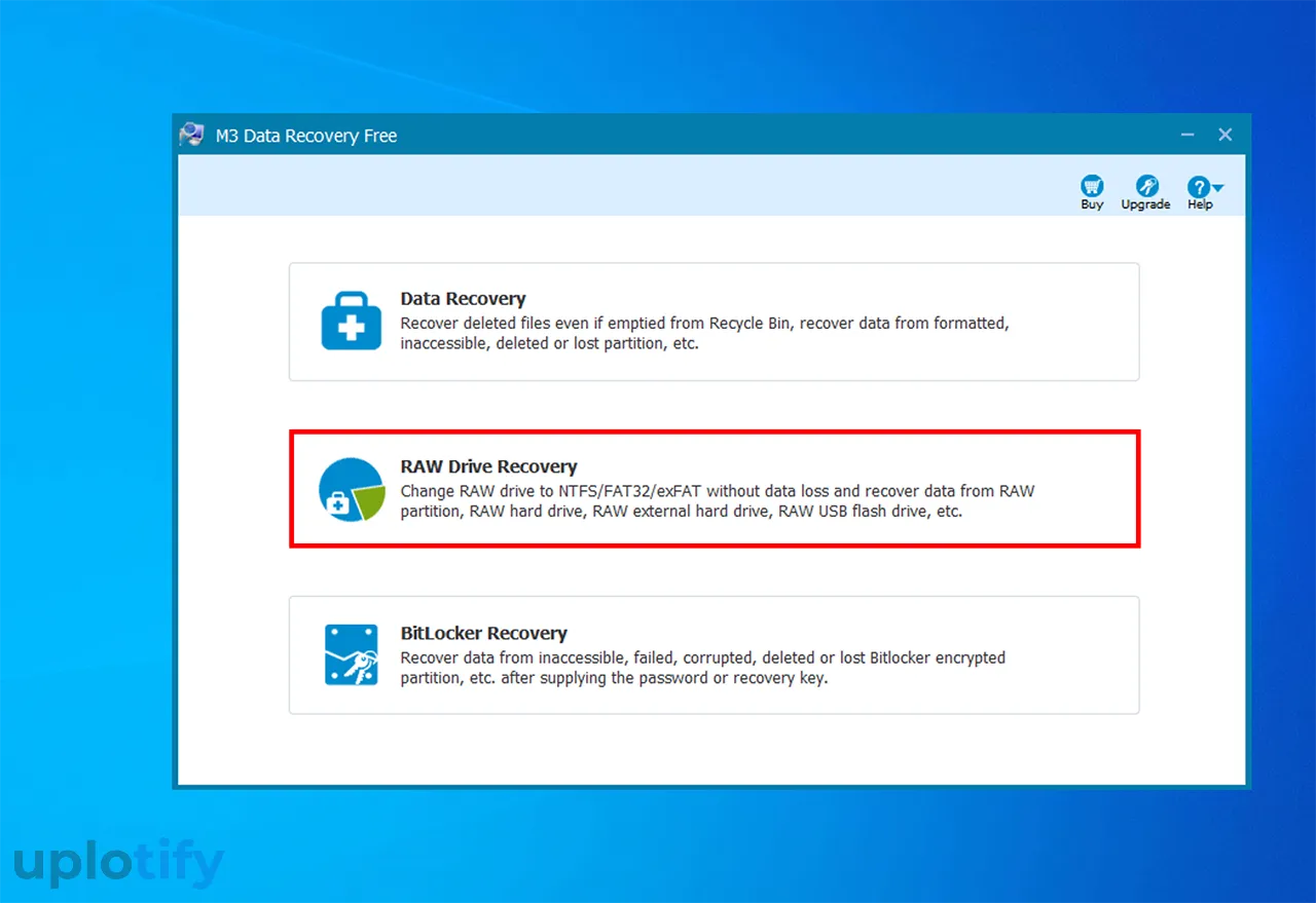 Buka Fitur RAW Drive Recovery