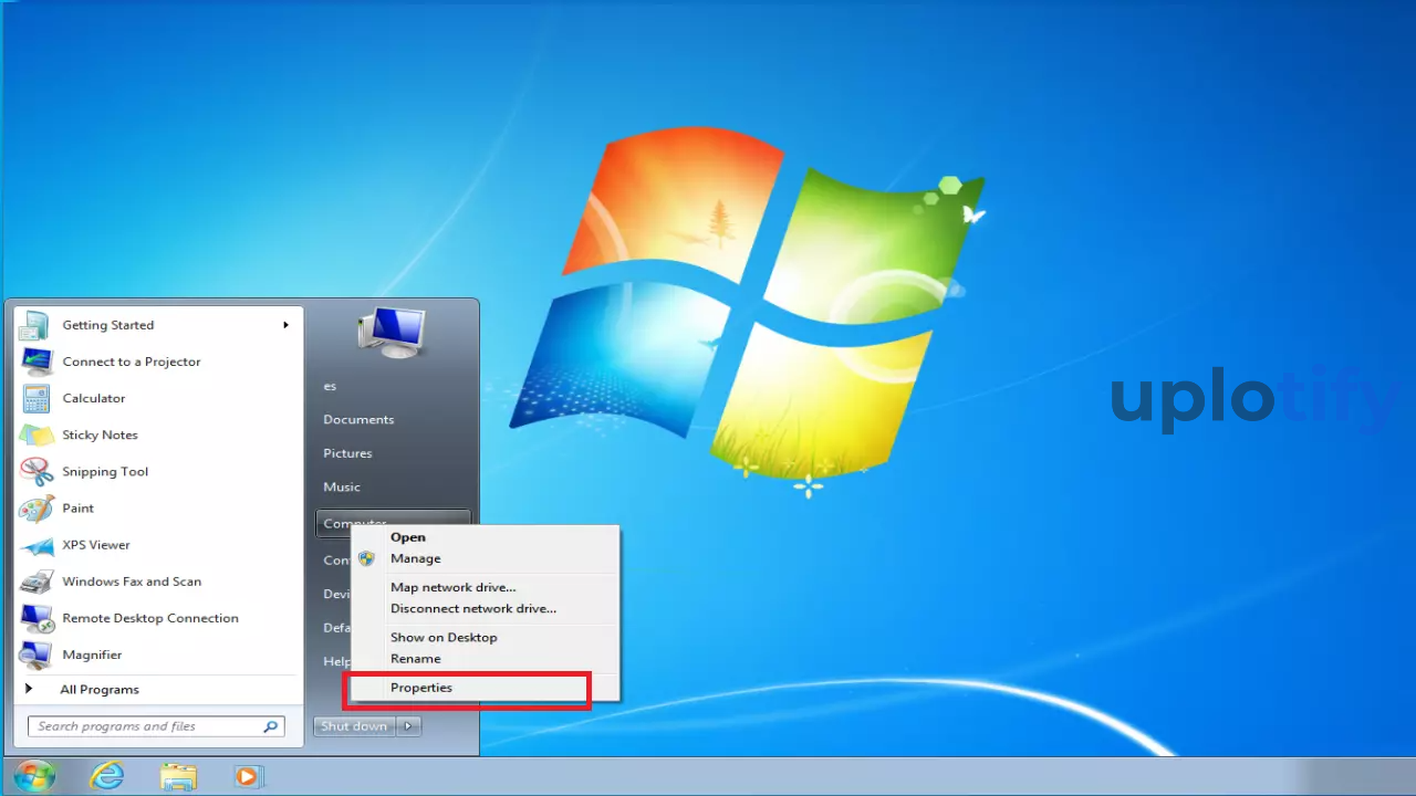 Properties This PC Pada Windows 7