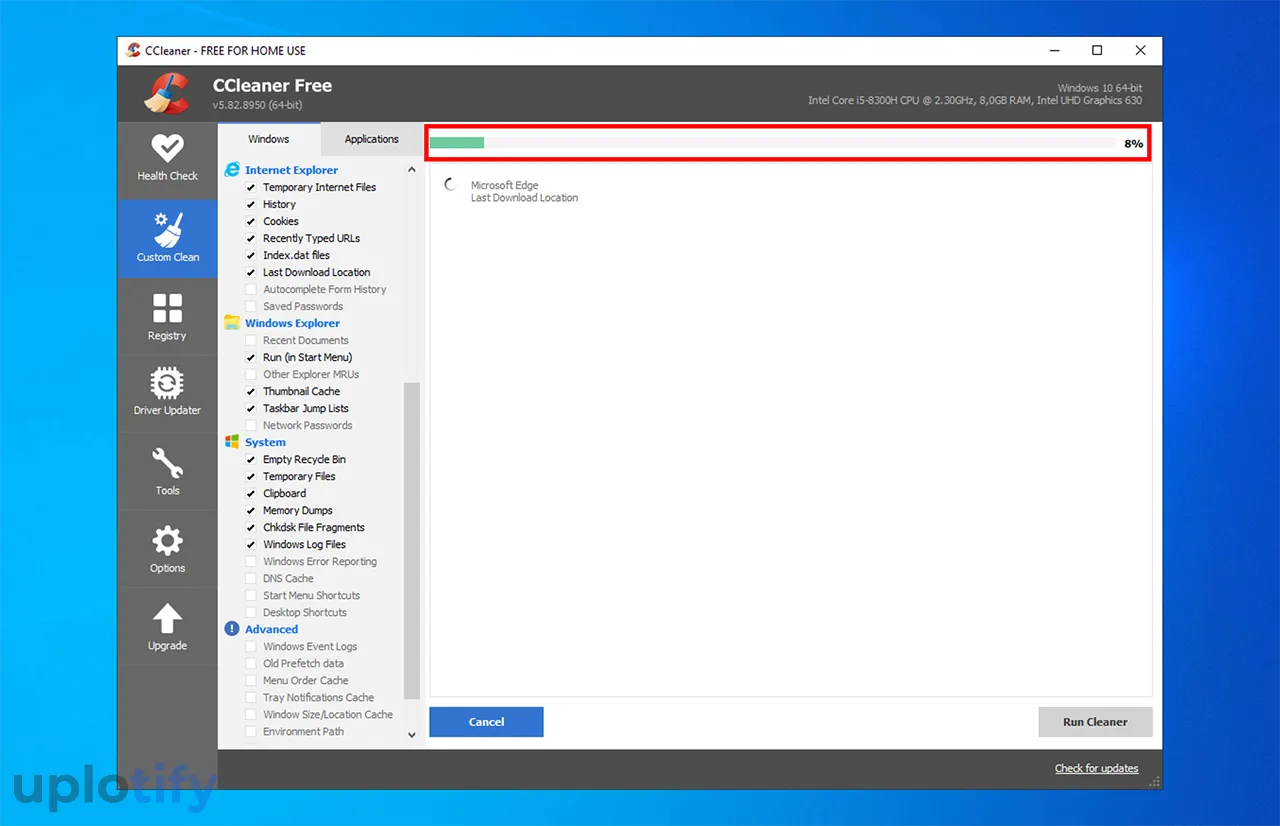 Tunggu Proses Hapus File CCleaner