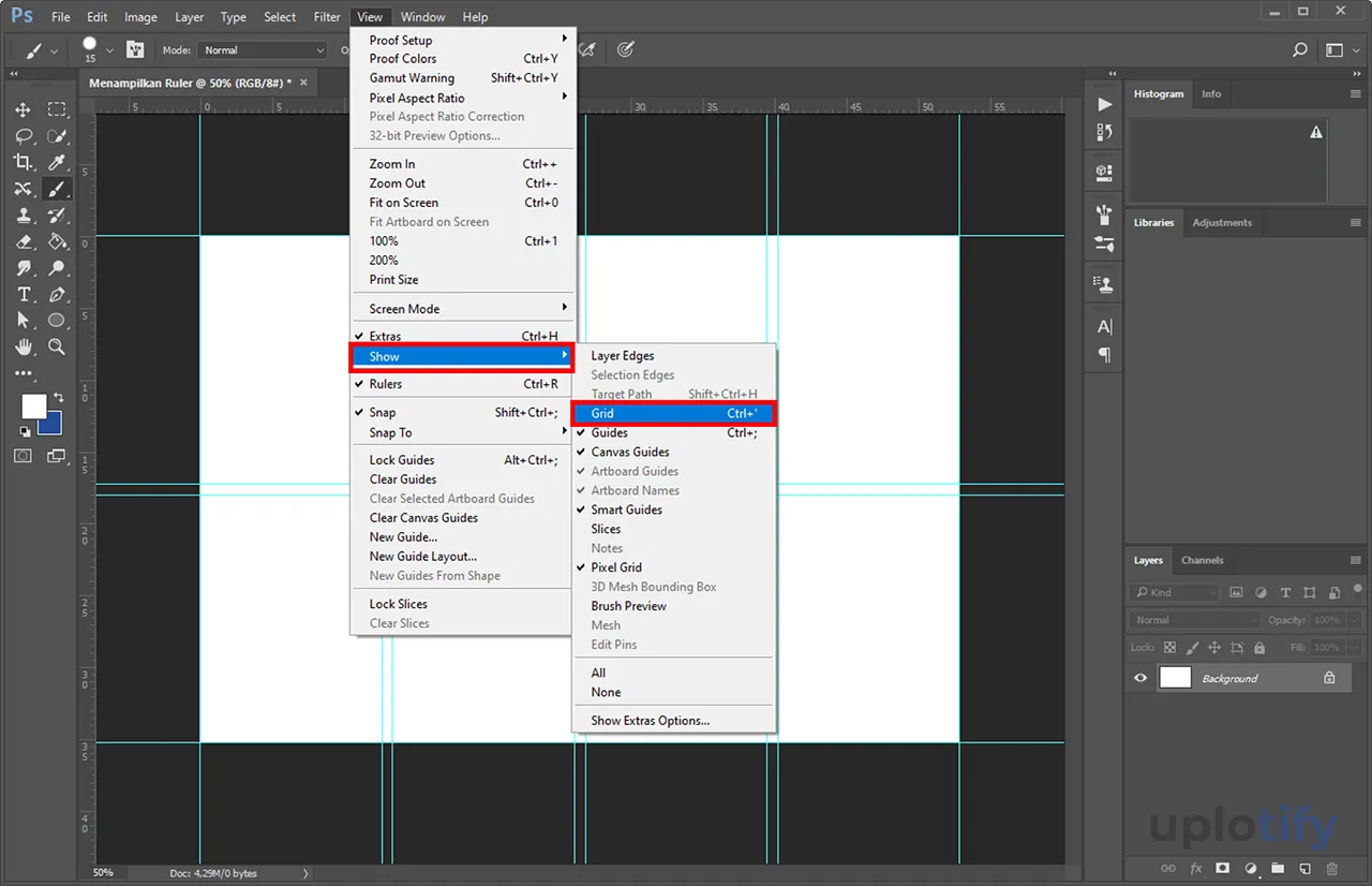 Munculkan Grid di Photoshop