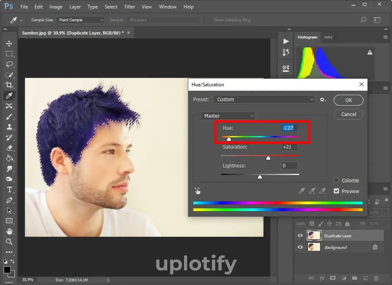 Ganti Warna Rambut Photoshop