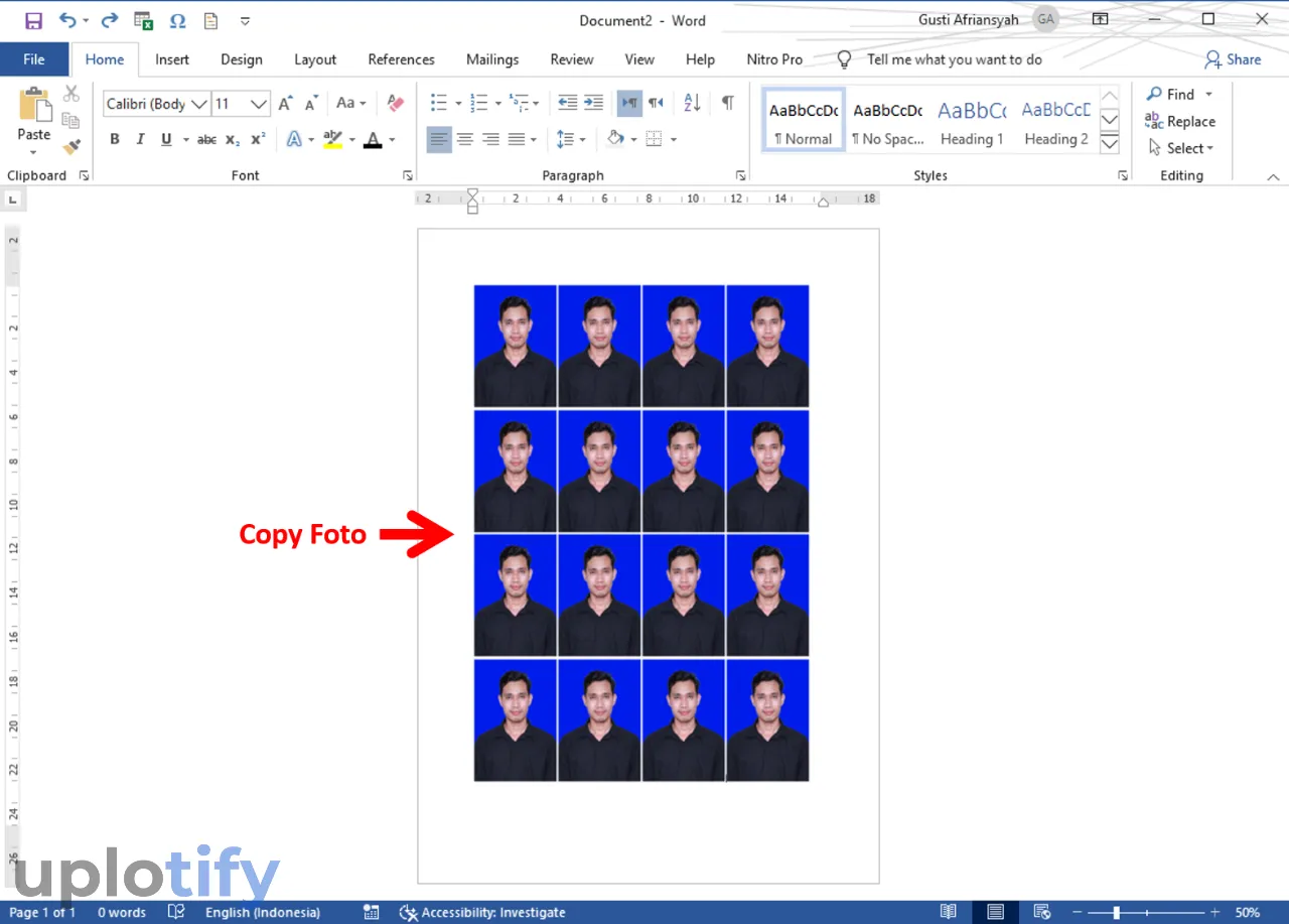 Copy Banyak Foto di Microsoft Word