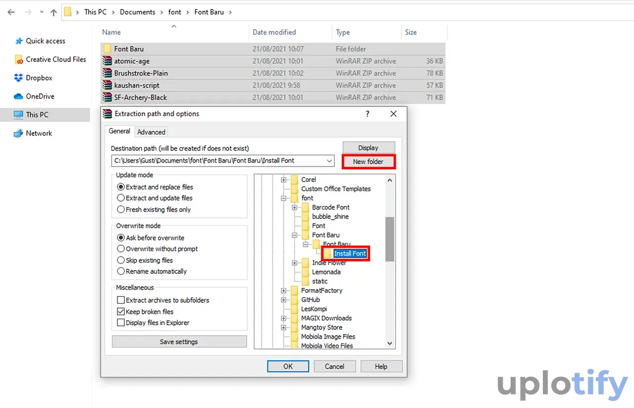 Extract File yang Ingin DIinstall