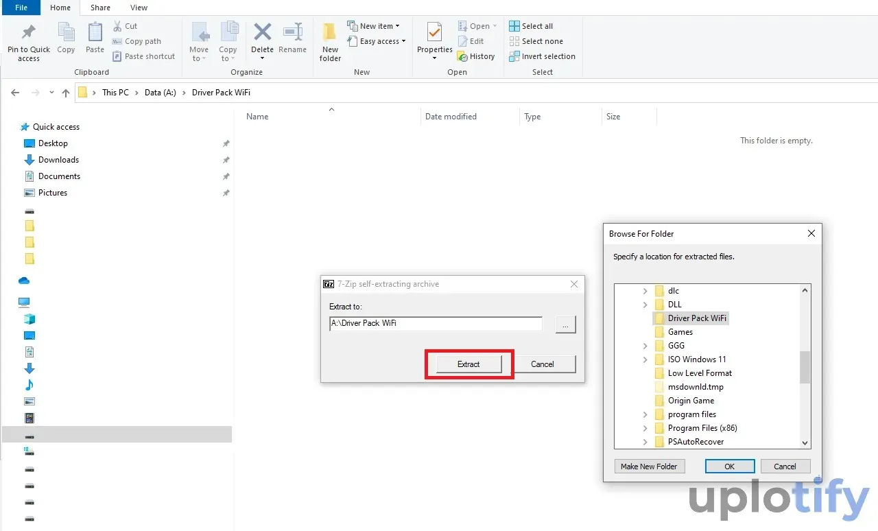 Extract Driver Pack ke Satu Folder