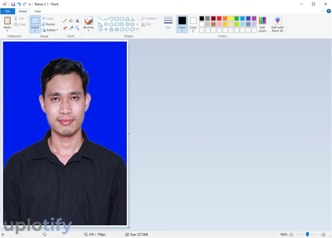 Lihat Hasil Resize Foto di Paint