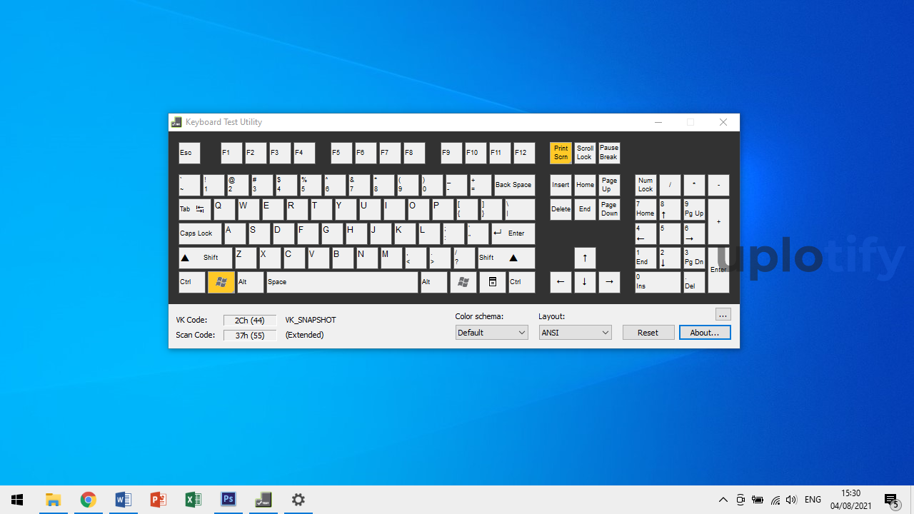 Cek Keyboard di Keyboard Test Utility