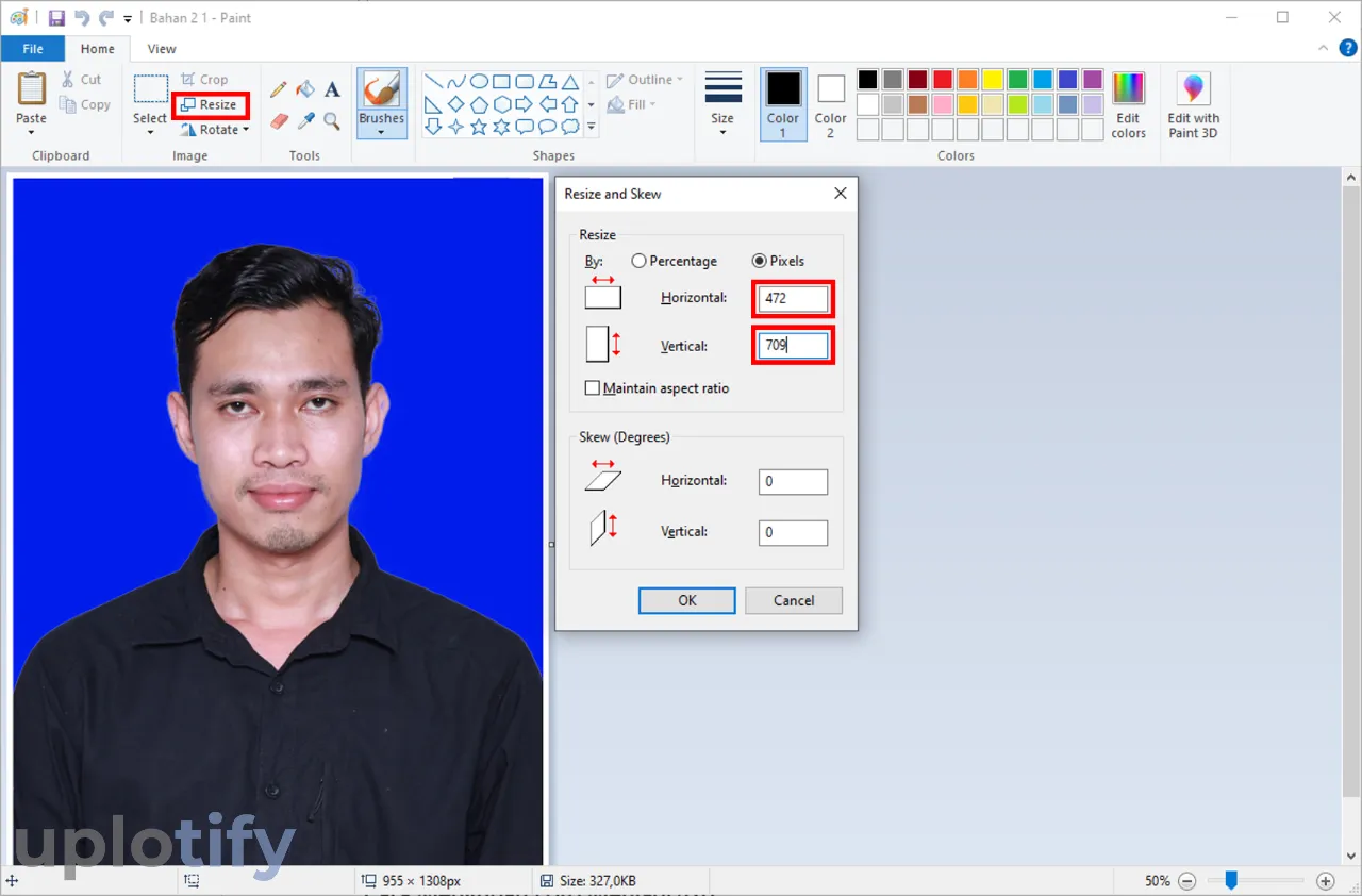 Sesuaikan Ukuran Foto di Paint