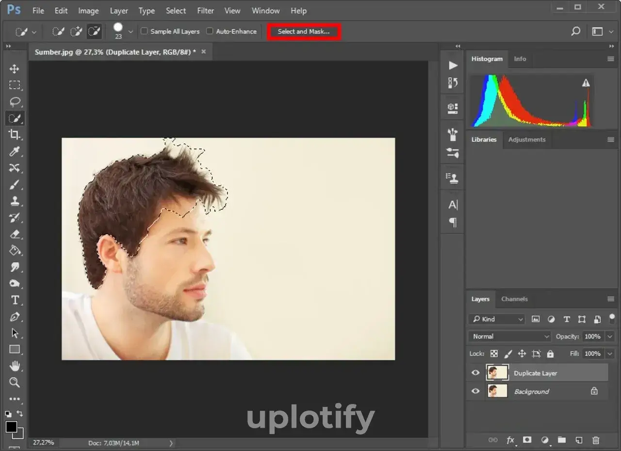 Pilih Opsi Select and Mask Photoshop