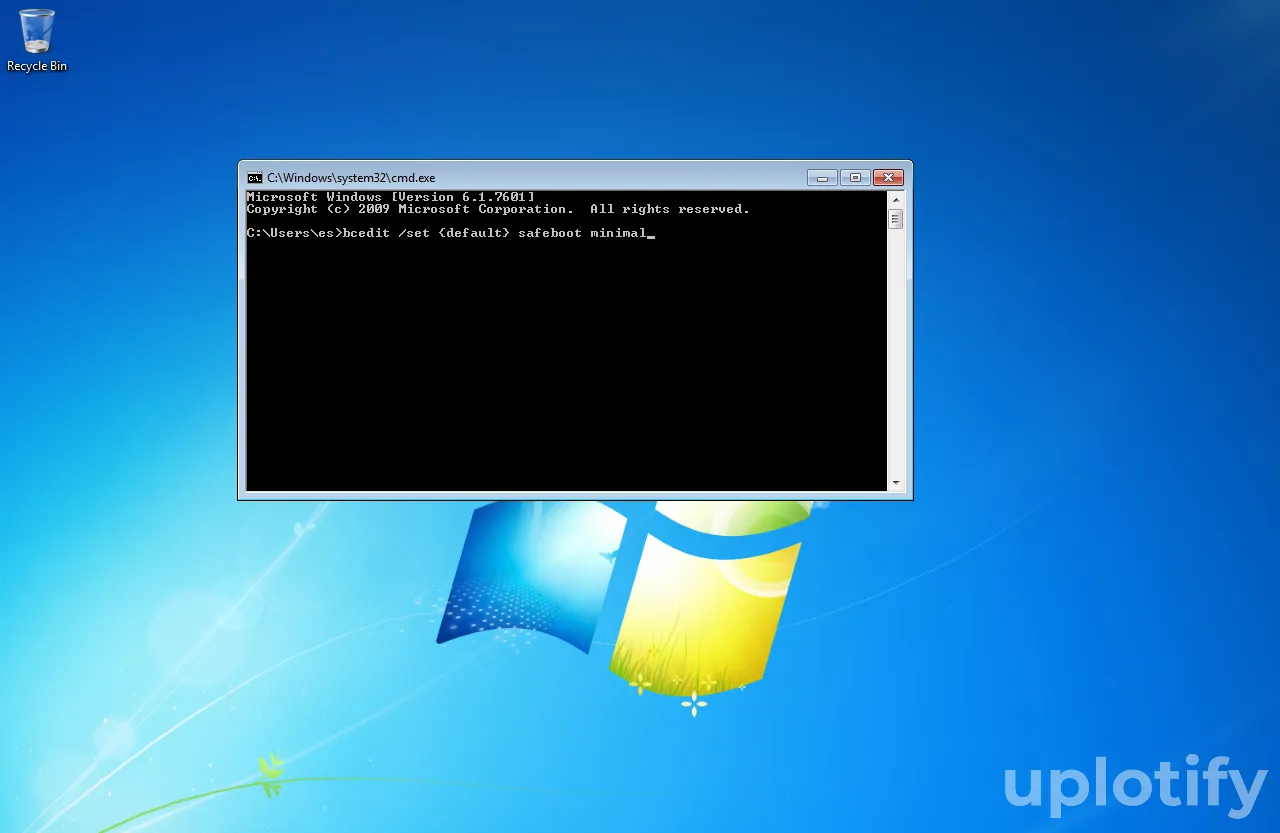 Perintah Safe Boot CMD Windows 7