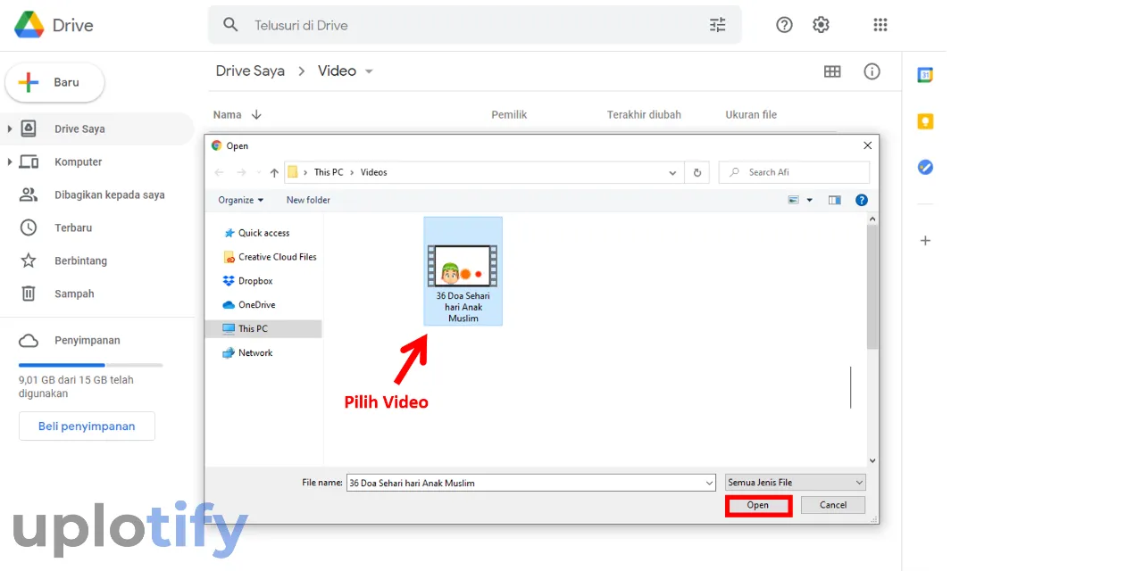 Upload Video ke Google Drive