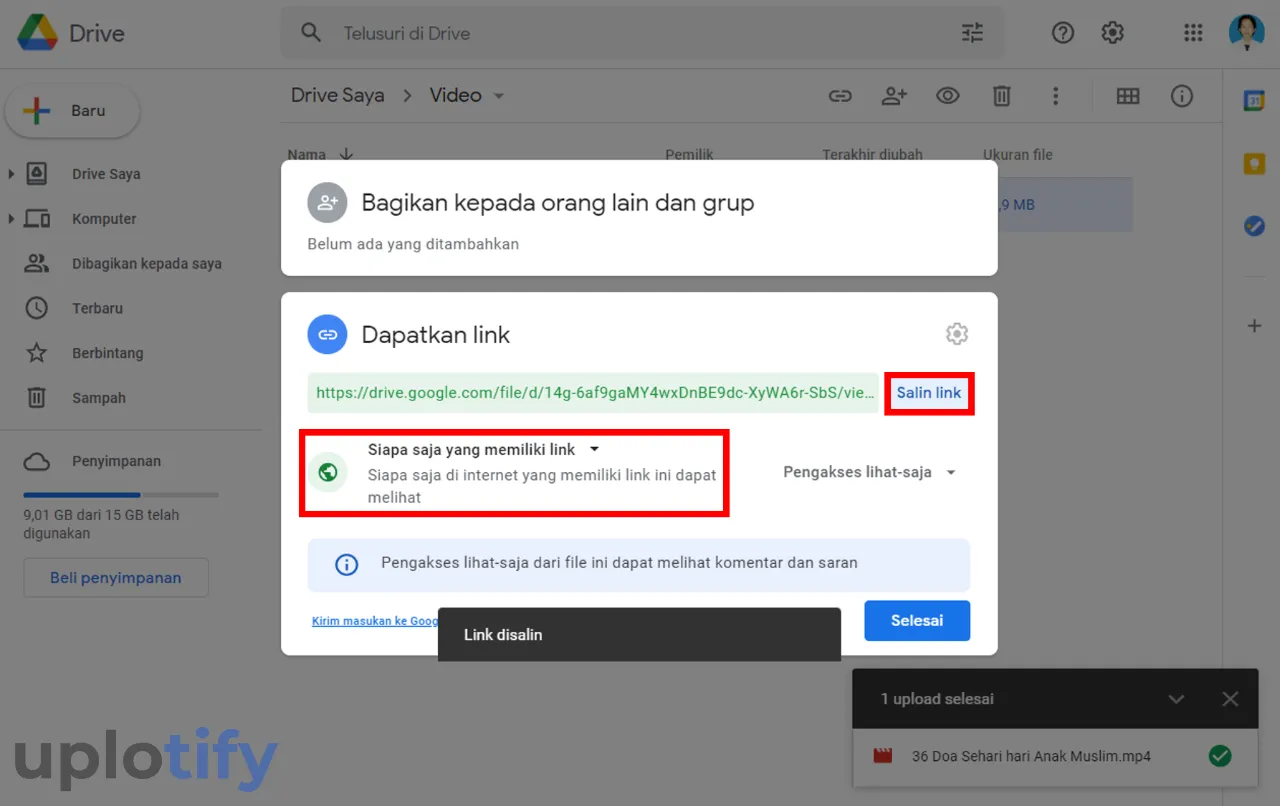 Salin Link Video Google Drive