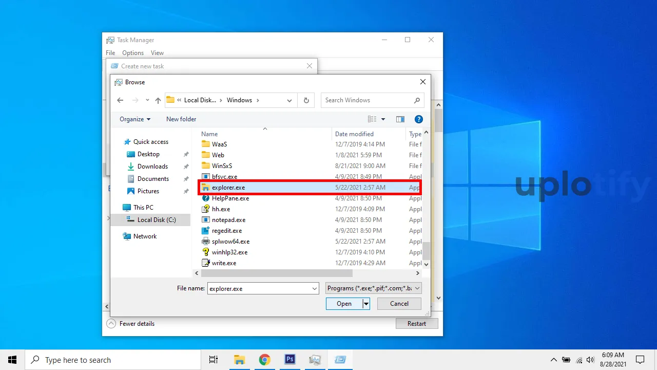 Klik Explorer exe Pada Direktori