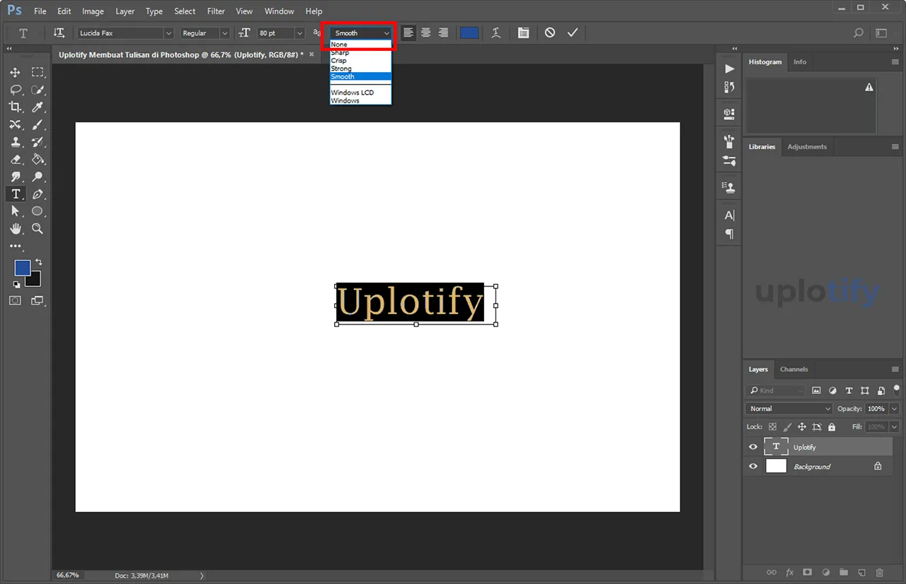 Ubah Dekorasi Font di Photoshop