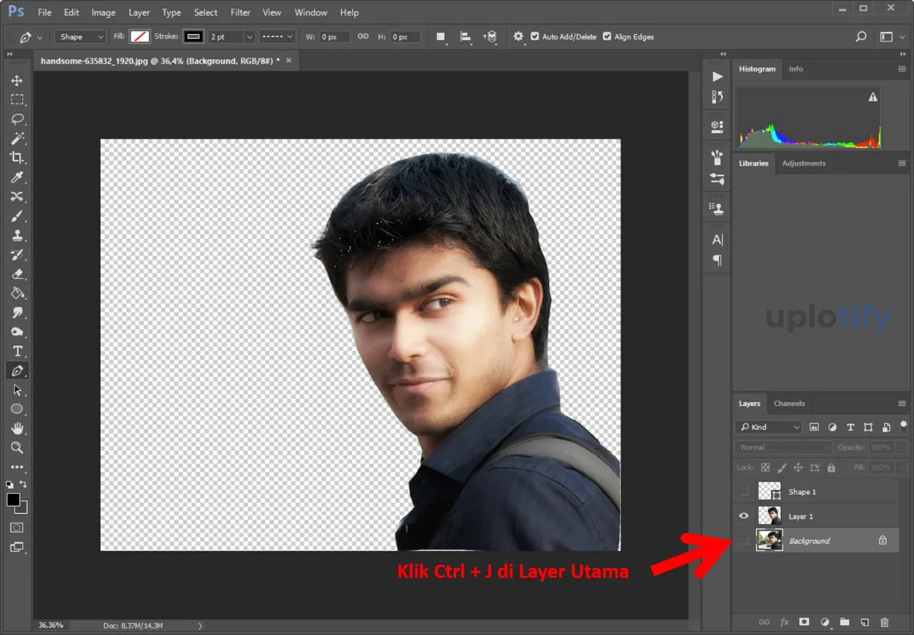 Cropping Dengan Pen Tool