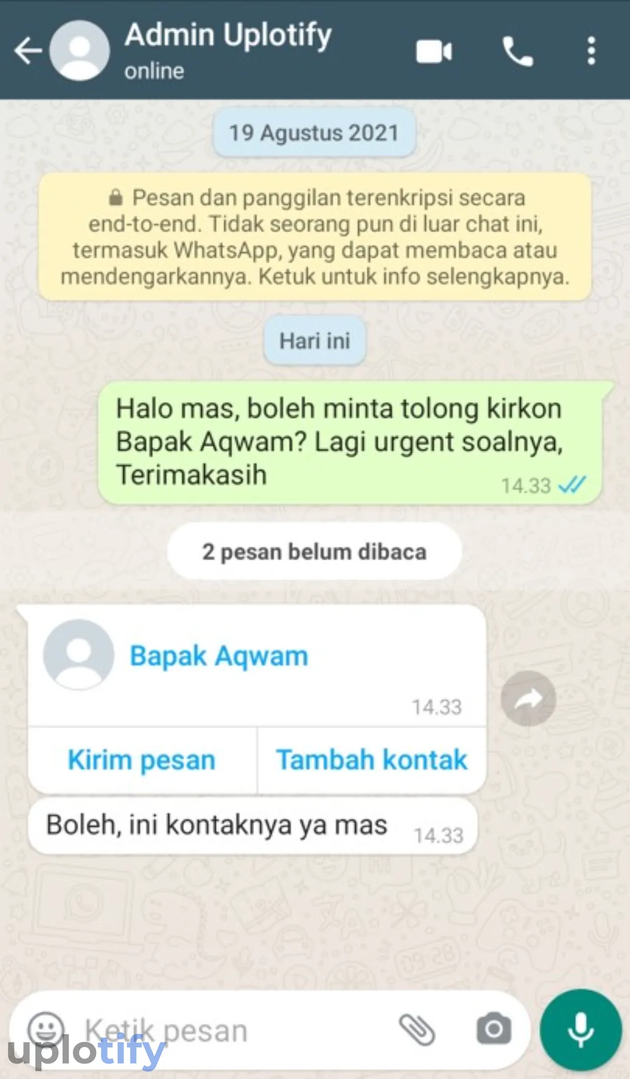 Istilah Kirkon WhatsApp