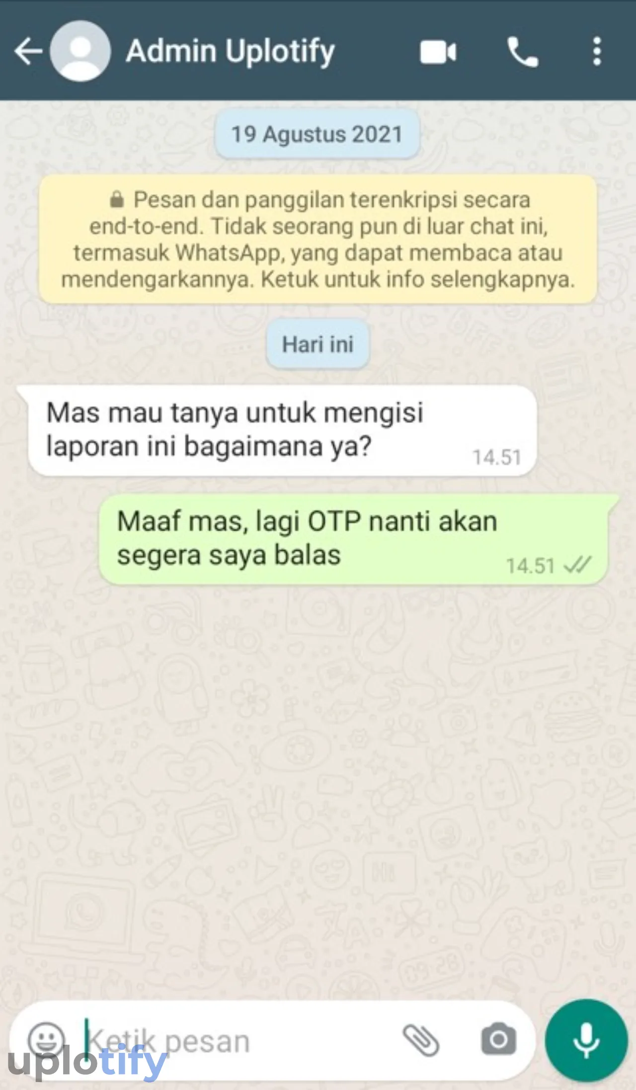 Istilah OTP WhatsApp