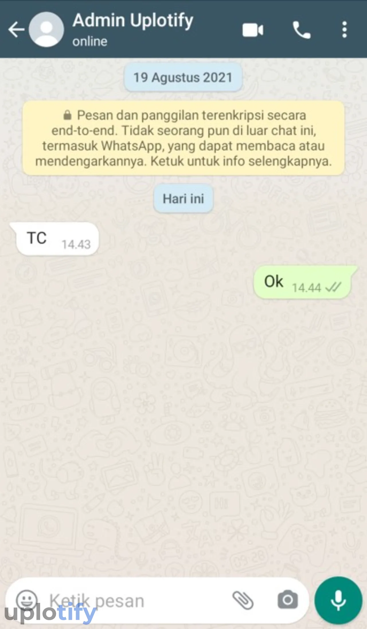Istilah TC WhatsApp