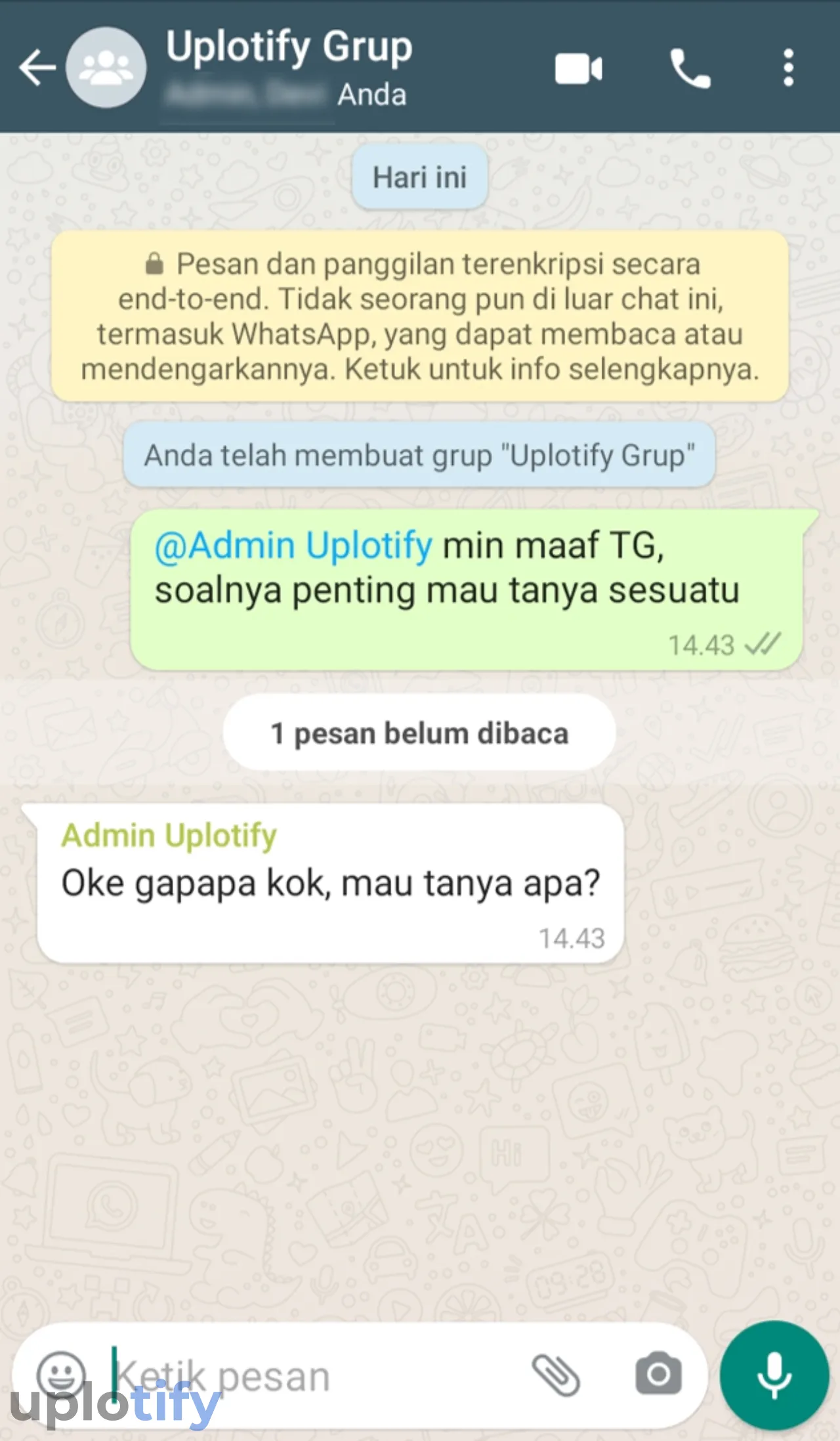 Istilah TG WhatsApp