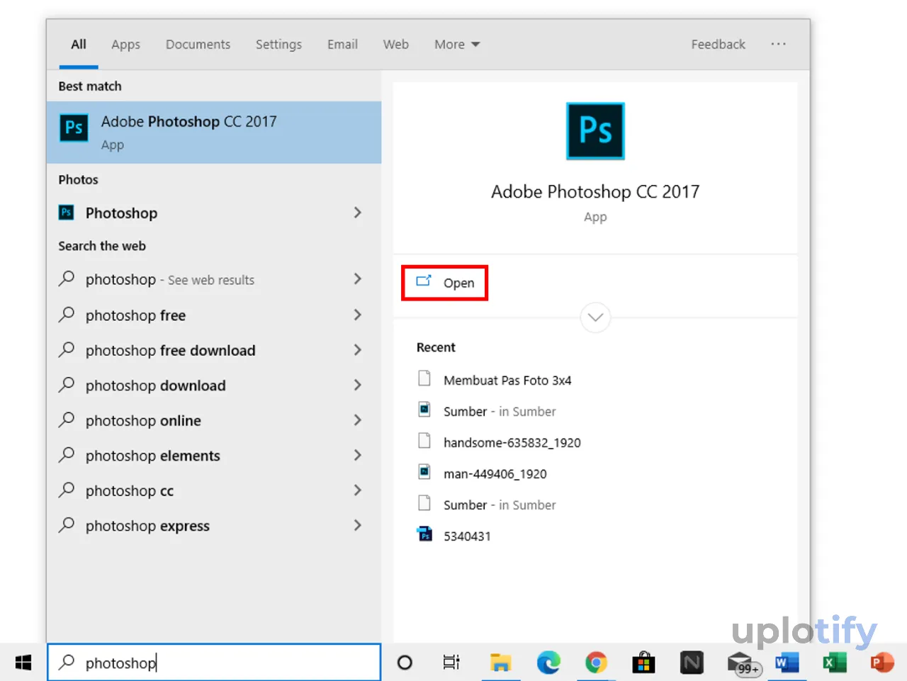Buka Aplikasi Photoshop