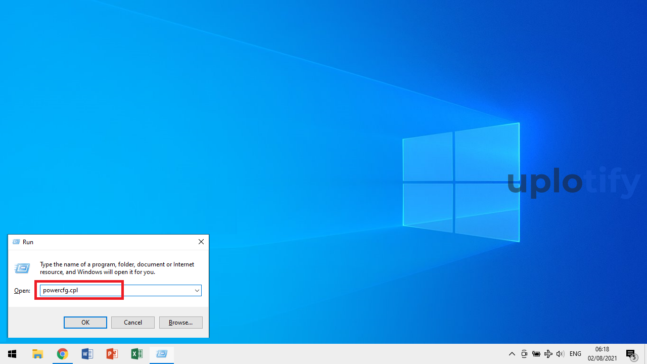 Jalankan Perintah powercg.cpl_di Windows R