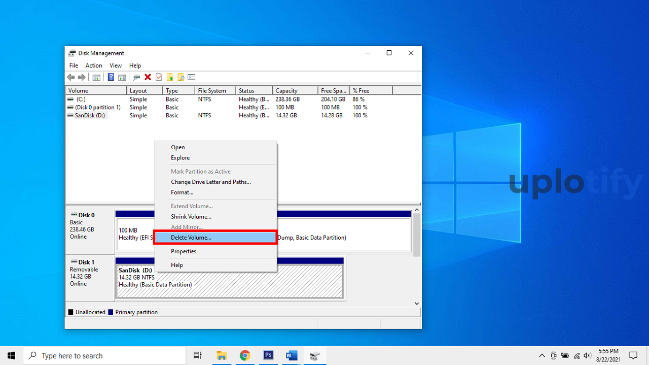 Formating Flashdisk Dengan Delete Volume