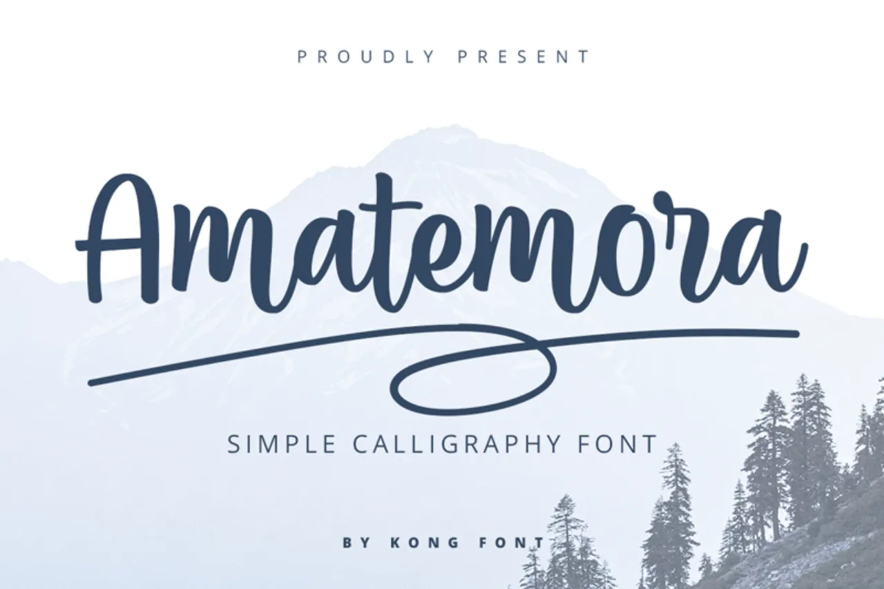 Font Amatemora Calligraphy