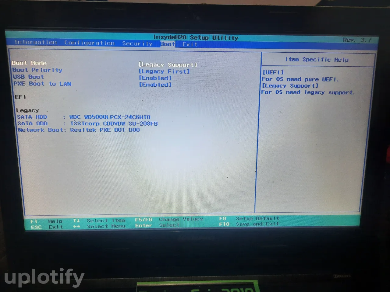 Menu BIOS Boot