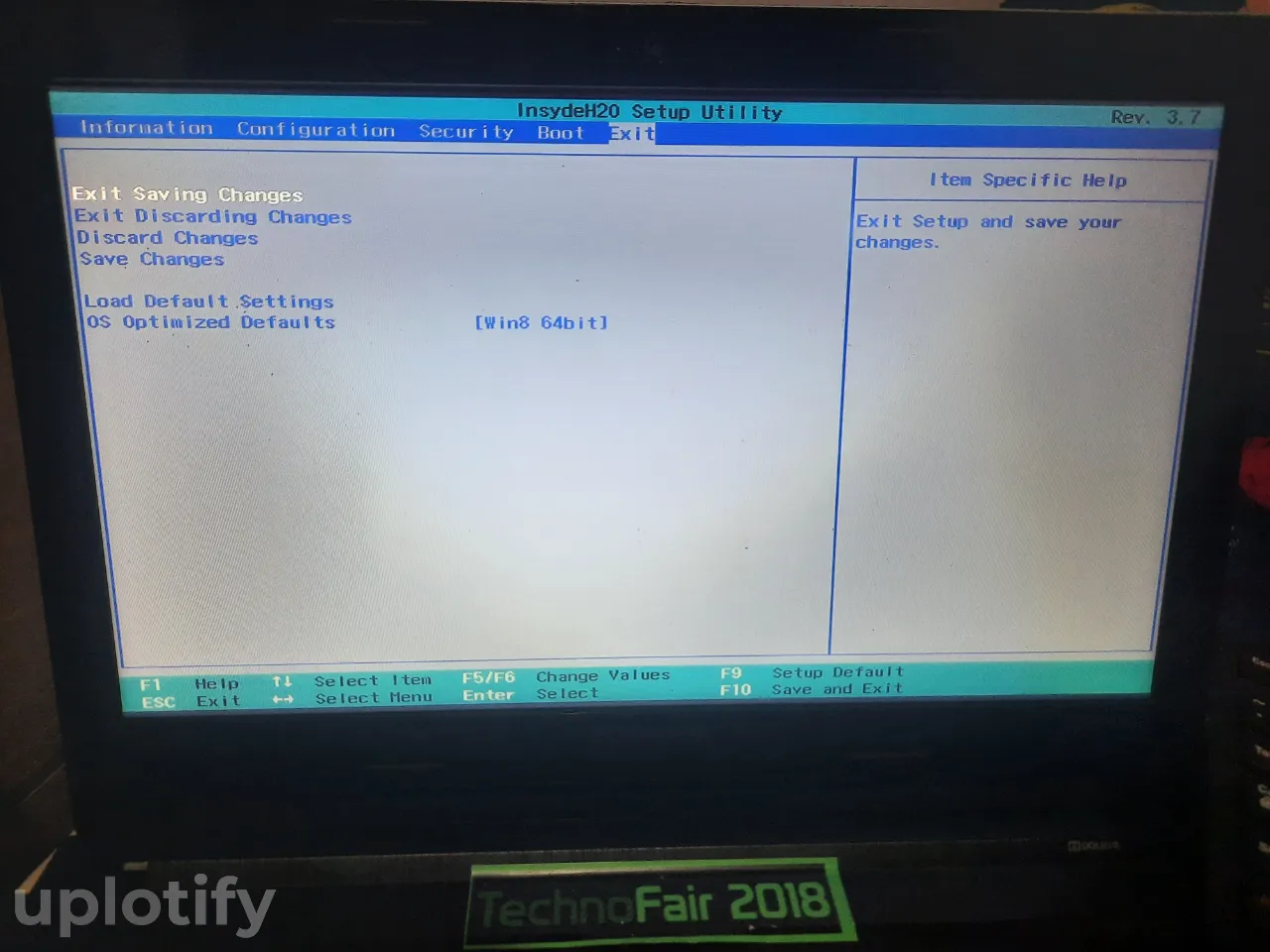 Menu BIOS Exit