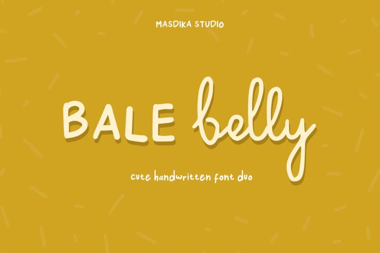 Font PowerPoint Bale Belly Cute Handwritten Font Duo