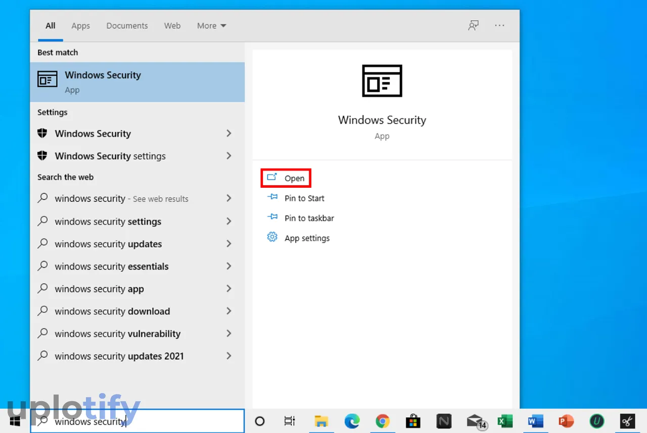 Jalankan Windows Security