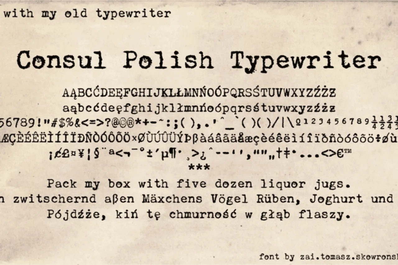Font Mesin Ketik Consul Polish Typewriter