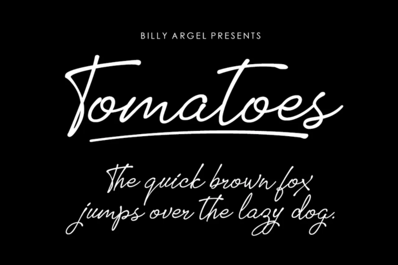 Font Tomatoes Cursive